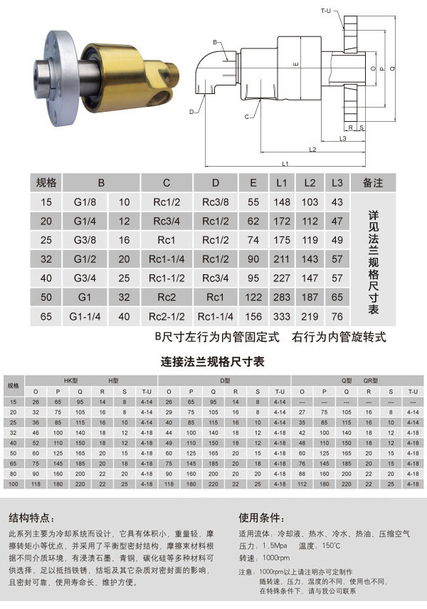 HSGF型旋轉接頭參數圖